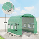 Outsunny Walk-in Greenhouse with Shelves, Green House with Mesh Windows