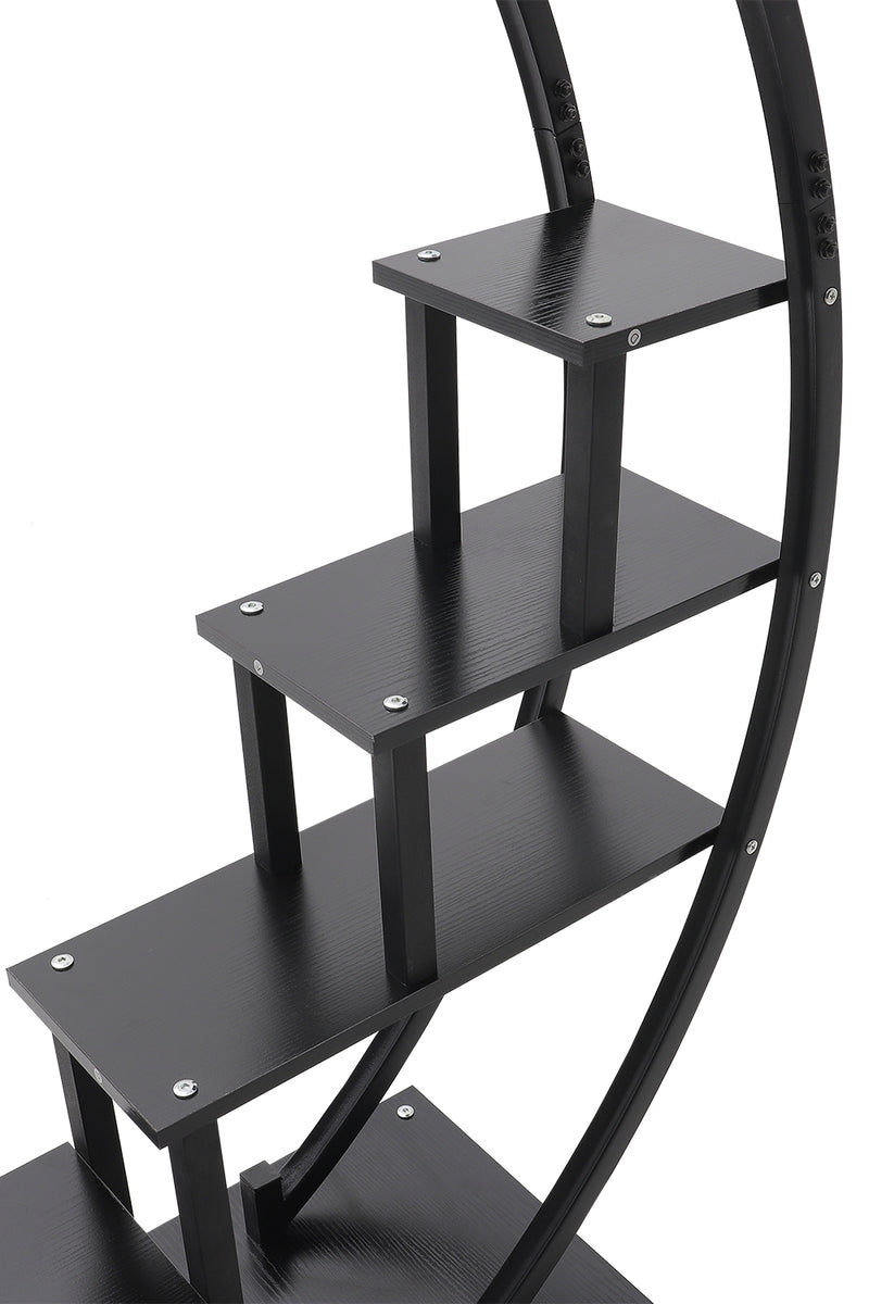 Breeins 2pcs Half-Moon-Shaped Plant Stand Display Shelf with Wheels
