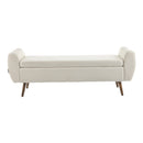 Livingandhome Teddy Fur Upholstered Storage Bench
