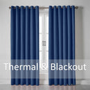 Linen Look Ring Top Blackout Curtains