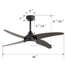 Cottonfy UK Ceiling Fan with Lights 4-Blade Remote Control