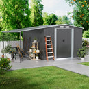 Breeins Outdoor Metal Storage Shed with Lean-to