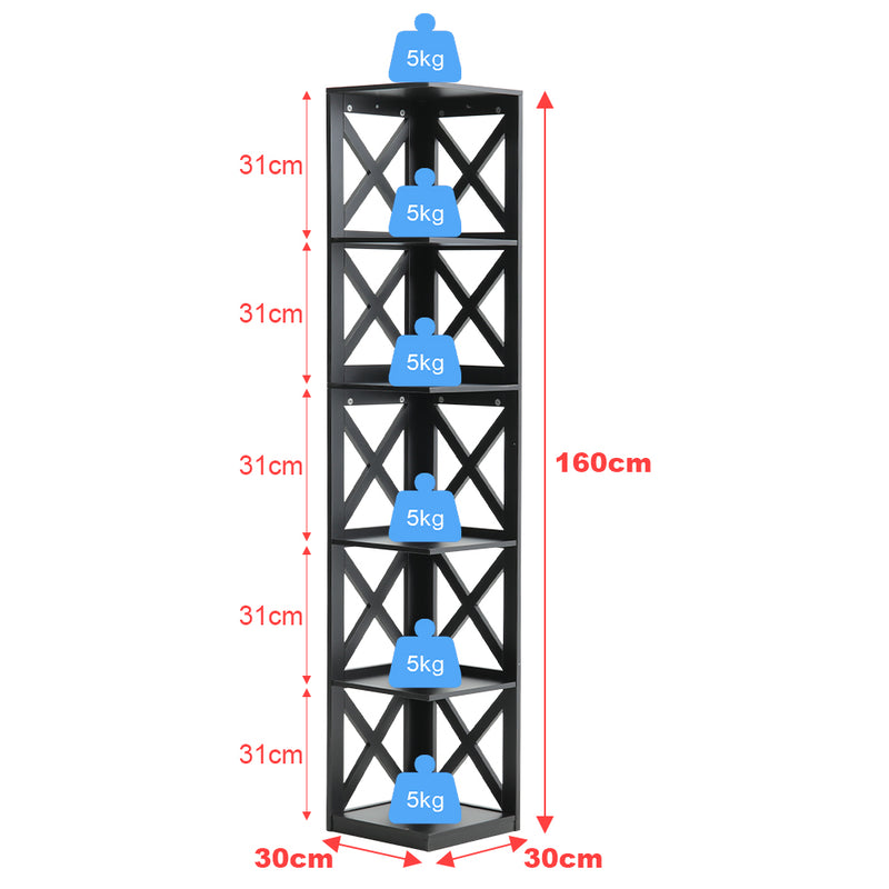 Livingandhome Freestanding 5-Tier Display Rack