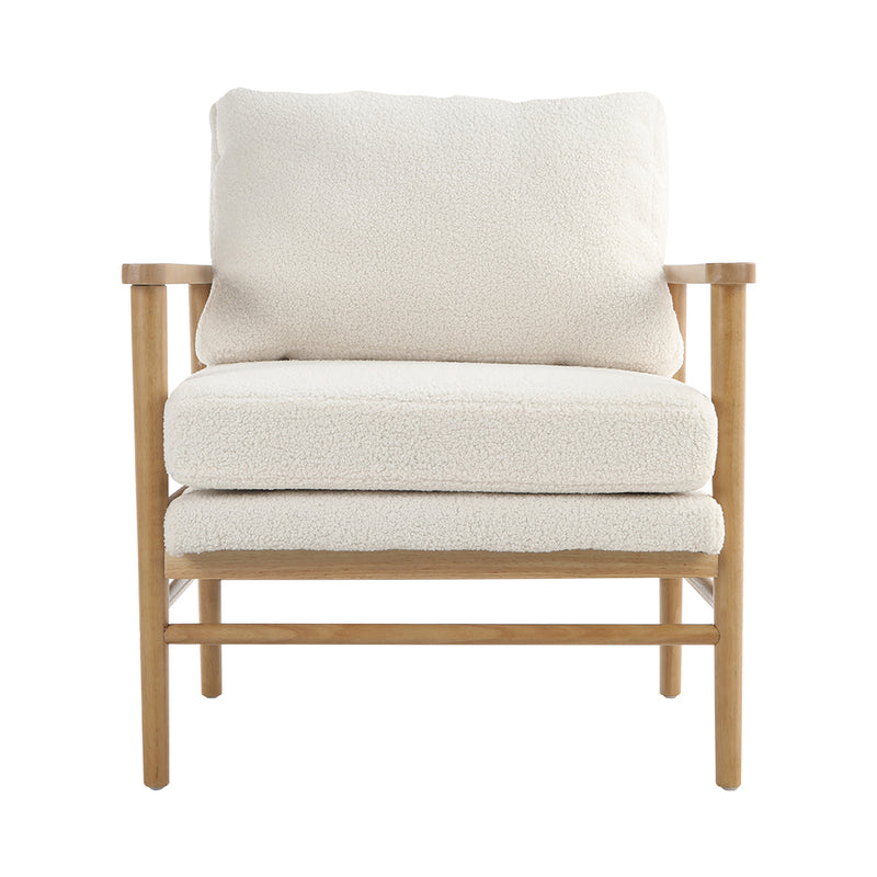 Livingandhome Direct Teddy Bear Fur Wooden Armchair