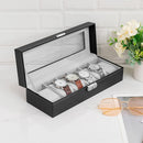 Sheonly Elegant Faux Leather Watch Display Case with 6 Slots