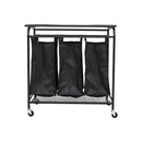 Lifeideas 3-Section Laundry Trolley with Wheels