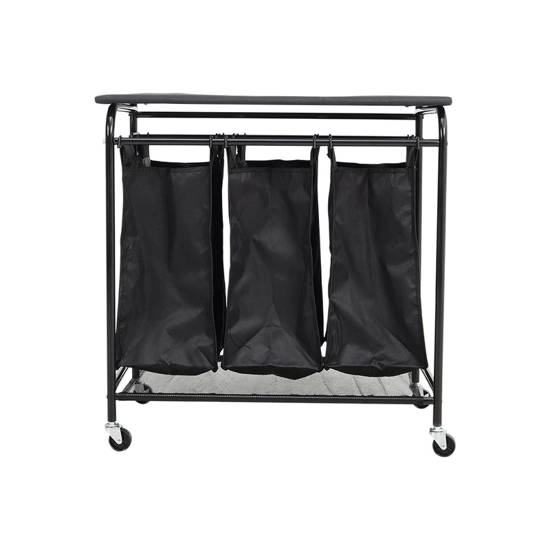 Lifeideas 3-Section Laundry Trolley with Wheels