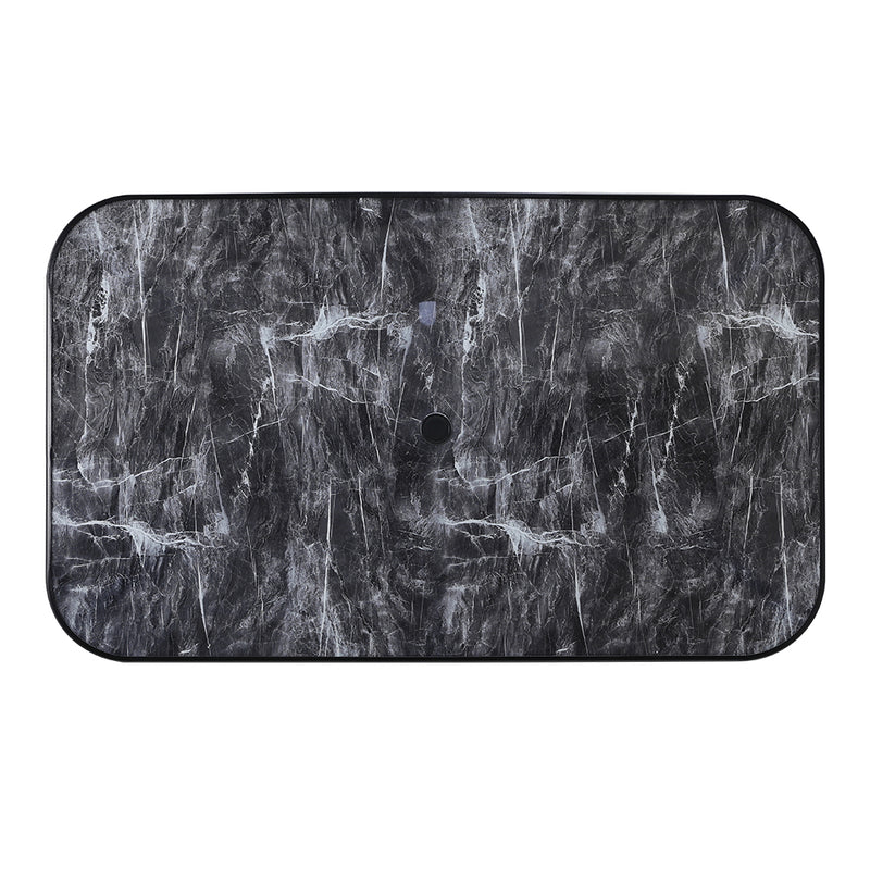 Garden Sanctuary Garden Tempered Glass Marble Coffee Table