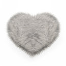 Lifeideas Heart Shaped Super Soft Shaggy Area Rug Grey