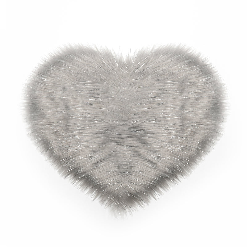Lifeideas Heart Shaped Super Soft Shaggy Area Rug Grey
