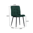Livingandhome 4 Pack Velvet Dining Chairs with Metal Legs