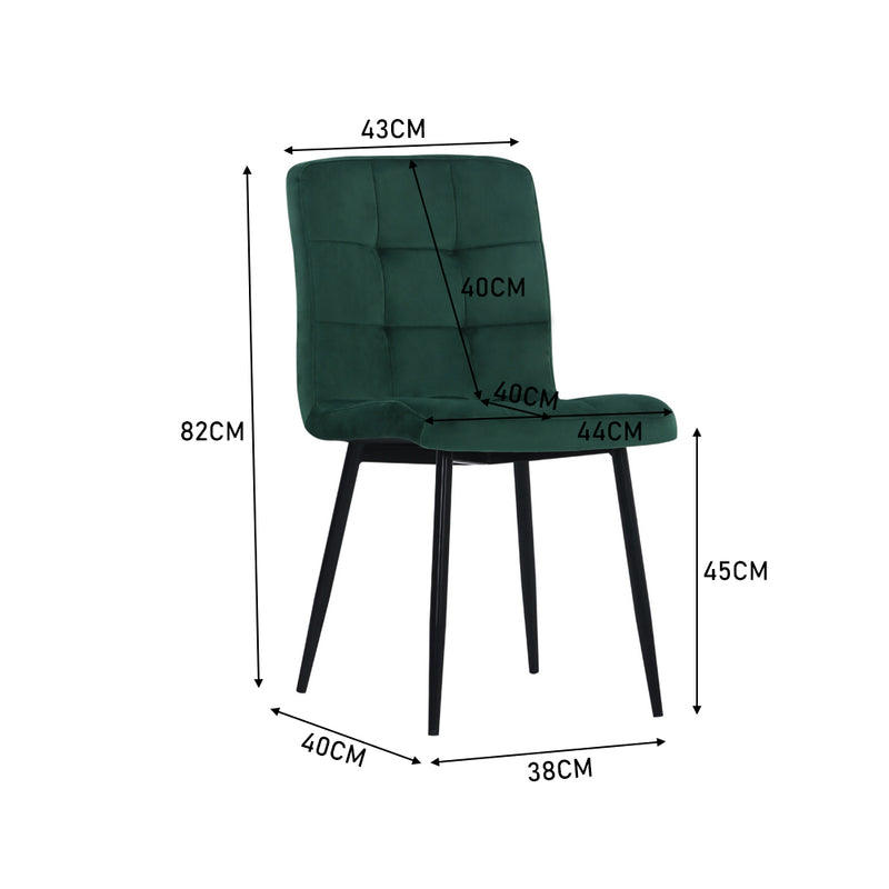 Livingandhome 4 Pack Velvet Dining Chairs with Metal Legs