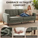 HOMCOM 3 Seater Sofa with Button Tufting Wood Legs, Green