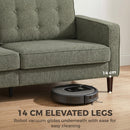HOMCOM 3 Seater Sofa with Button Tufting Wood Legs, Green