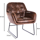 Livingandhome Contemporary Metal Legs Tufted Leisure Armchair