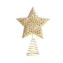Lifeideas Golden Glitter Star Christmas Tree Topper for Home Decor