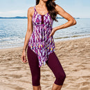 2 Piece Tankini Swimsuit with Double Shoulder Straps