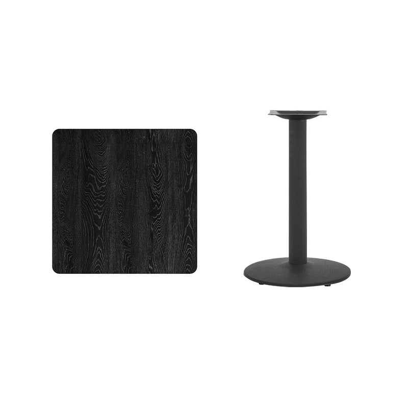 Livingandhome Square Cafe Table with Metal Base