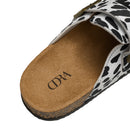 Closed-Toe Slip-On Mules Sandals - Cow Print