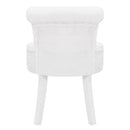 Livingandhome Modern Plush Upholstered Dressing Table Chair with White Legs
