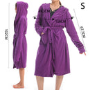 Solid Long Hooded Bath Robe