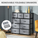 HOMCOM 9 Drawers Storage Chest Dresser Organizer Unit w/ Foldable Bin