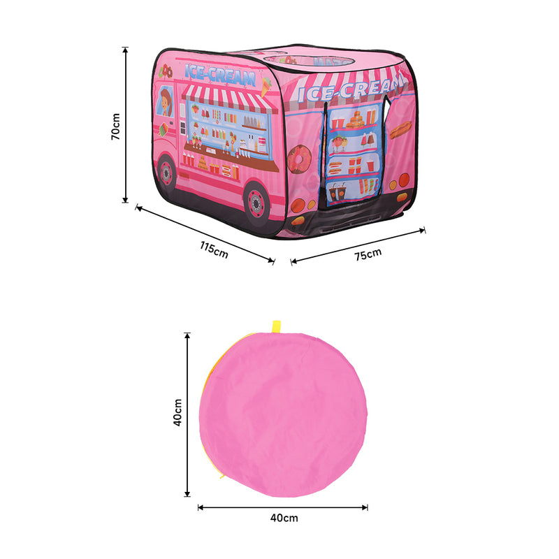 Kidkid Ice Cream Truck-Themed Play Tent with 2 Top Openings