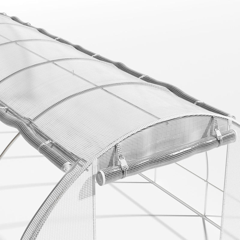 Breeins White Outdoor Walk-in Tunnel Greenhouse With Steel Frame
