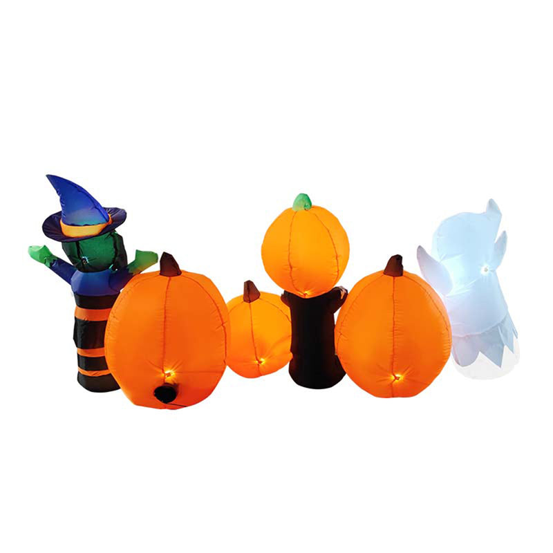 Lifeideas 8ft Halloween Inflatable Pumpkin Outdoor Decoration with Witch & Ghost