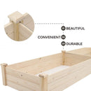 Livingandhome Solid Wood Raised Garden Bed with 2 Compartments