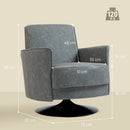HOMCOM Upholstered PU Leather Armchair For Living Room, Grey