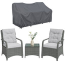 Outsunny 3 Pieces Rattan Bistro Set, Wicker Garden Furniture Set, Light Grey
