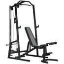 SPORTNOW Smith Machine Power Rack with Pull Up Bar, Lat Pull Down System