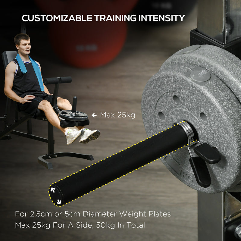 SPORTNOW Smith Machine Power Rack with Pull Up Bar, Lat Pull Down System