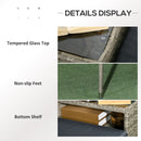 Outsunny Rattan Garden Bench w/ Glass Tea Table, Wicker Chair w/ Cushions