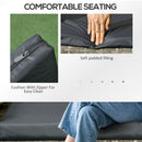 Outsunny Rattan Garden Bench w/ Glass Tea Table, Wicker Chair w/ Cushions