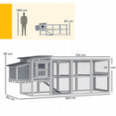 PawHut Large Chicken Coop, Wooden Hen House With Covered Run