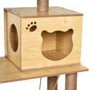 PawHut 130cm Cat Tree For Large Cats With Scratching Posts Toy Ball Yellow