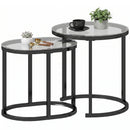 HOMCOM Modern Nest Of Tables With Steel Frame And Side Tables, Black