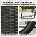 Outsunny Rattan Garden Furniture Set, 4 Piece Outdoor Patio Furniture