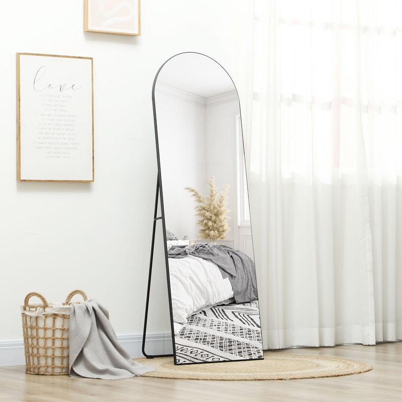 HOMCOM Floor Mirror Wall Mount Leaning Standing Mirror 50 X 150cm Black