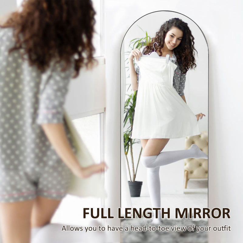 HOMCOM Floor Mirror Wall Mount Leaning Standing Mirror 50 X 150cm Black