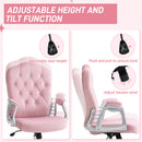 Vinsetto Home Office Chair With Adjustable Height Tilt Function Pink