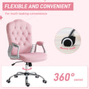 Vinsetto Home Office Chair With Adjustable Height Tilt Function Pink