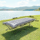 Outsunny Sleeping Mat, Foldable Camping Pad with Elastic Straps Light Grey