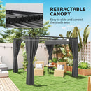 Outsunny 3 x 3(m) Pergola with Retractable Roof and Curtains