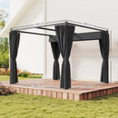 Outsunny 3 x 3(m) Pergola with Retractable Roof and Curtains