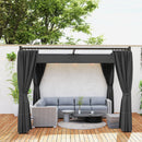 Outsunny 3 x 3(m) Pergola with Retractable Roof and Curtains