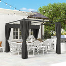 Outsunny 3 x 3(m) Pergola with Retractable Roof and Curtains