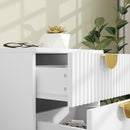 HOMCOM Bedside Table with 2 Drawers for Bedroom, Living Room, White